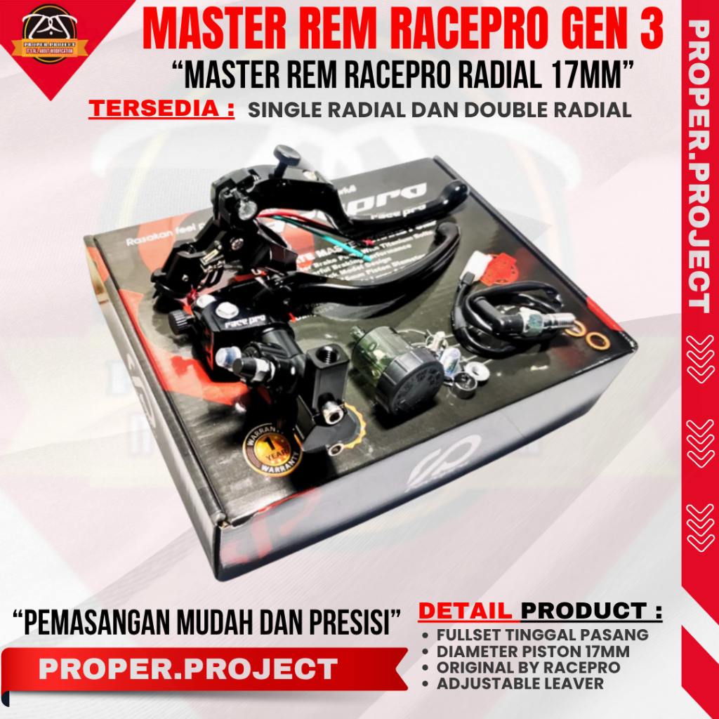 MASTER REM RACEPRO SINGLE RADIAL MASTER REM RACEPRO DOUBLE RADIAL MASTER REM VARIO BEAT PCX NMAX