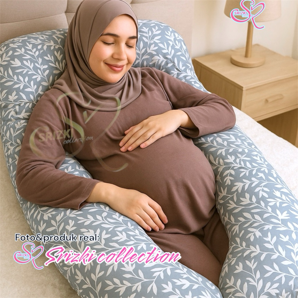 Bantal hamil [Bantal ibu hamil] premium 120X75 2 sisi motif tebal nyaman PLUS SARUNG free tas