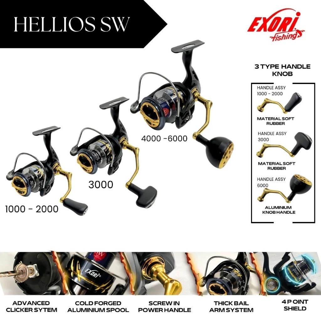 Reel Pancing/Kerekan Pancing Power Handle Exori Hellios SW (Salt Water)