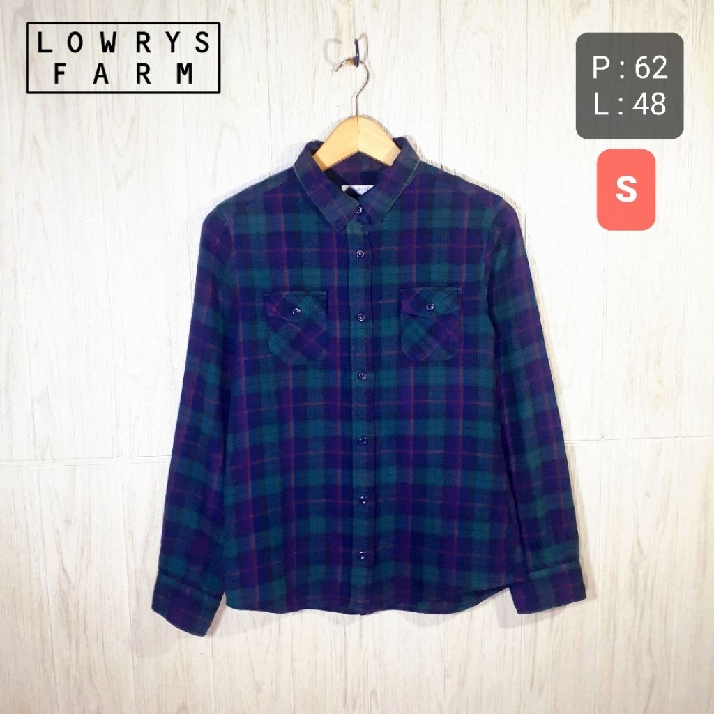 Kemeja Flannel LOWRYS FARM Vintage Down Shirt Pria Wanita Second Original