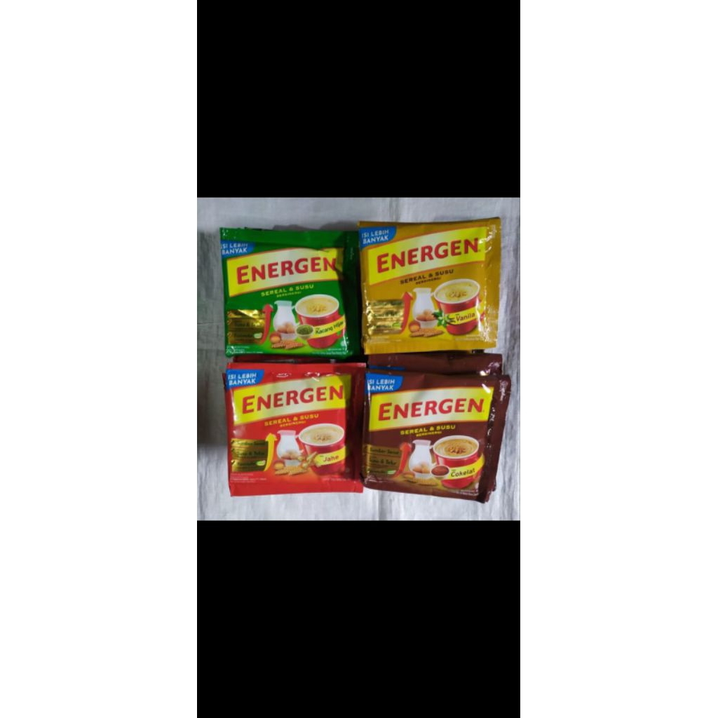 

energen cokelat vanila kacang hijau jahe
