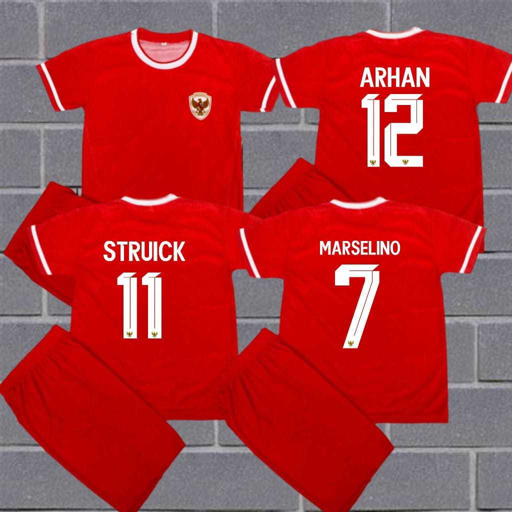 COD/SETELAN BAJU BOLA TIMNAS ANAK TERLARIS MARSELINO,ARHAN,STRUICK