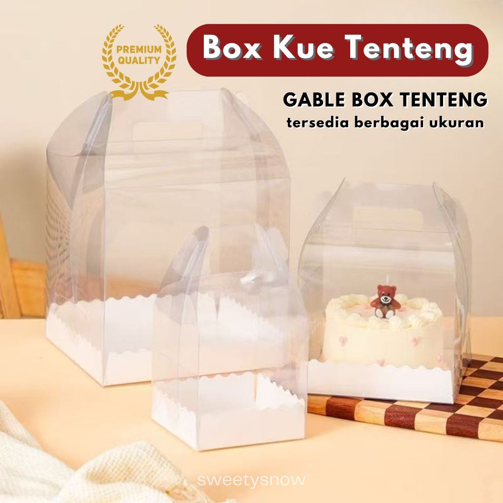 [1set] MIKA BOX KUE TENTENG / KEMASAN CAKE TENTENG / GABLE BOX KUE TENTENG / Mika Cake Gable Box Kot