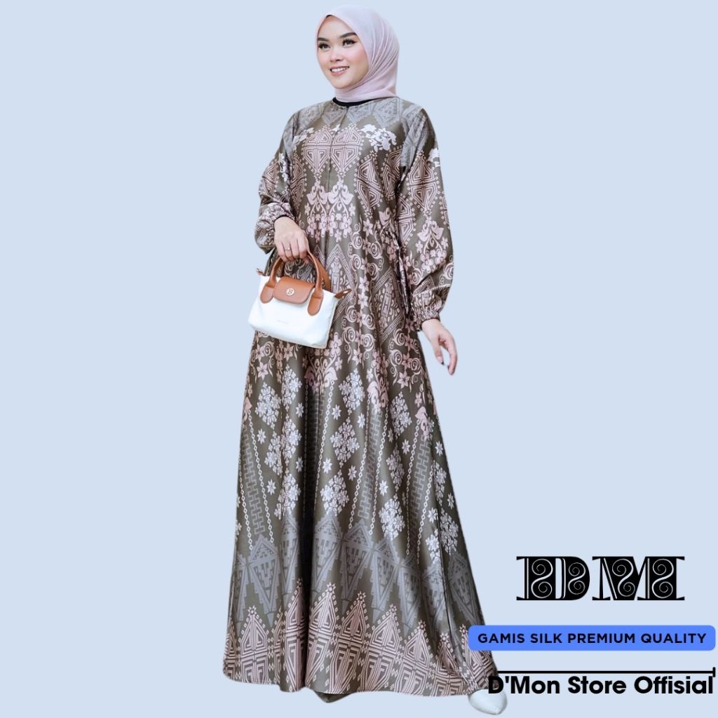 Gamis Ethnic Baju Silk Premium Pesta Mewah Kondangan Seragaman Jumbo M/L/XL/4L/6L