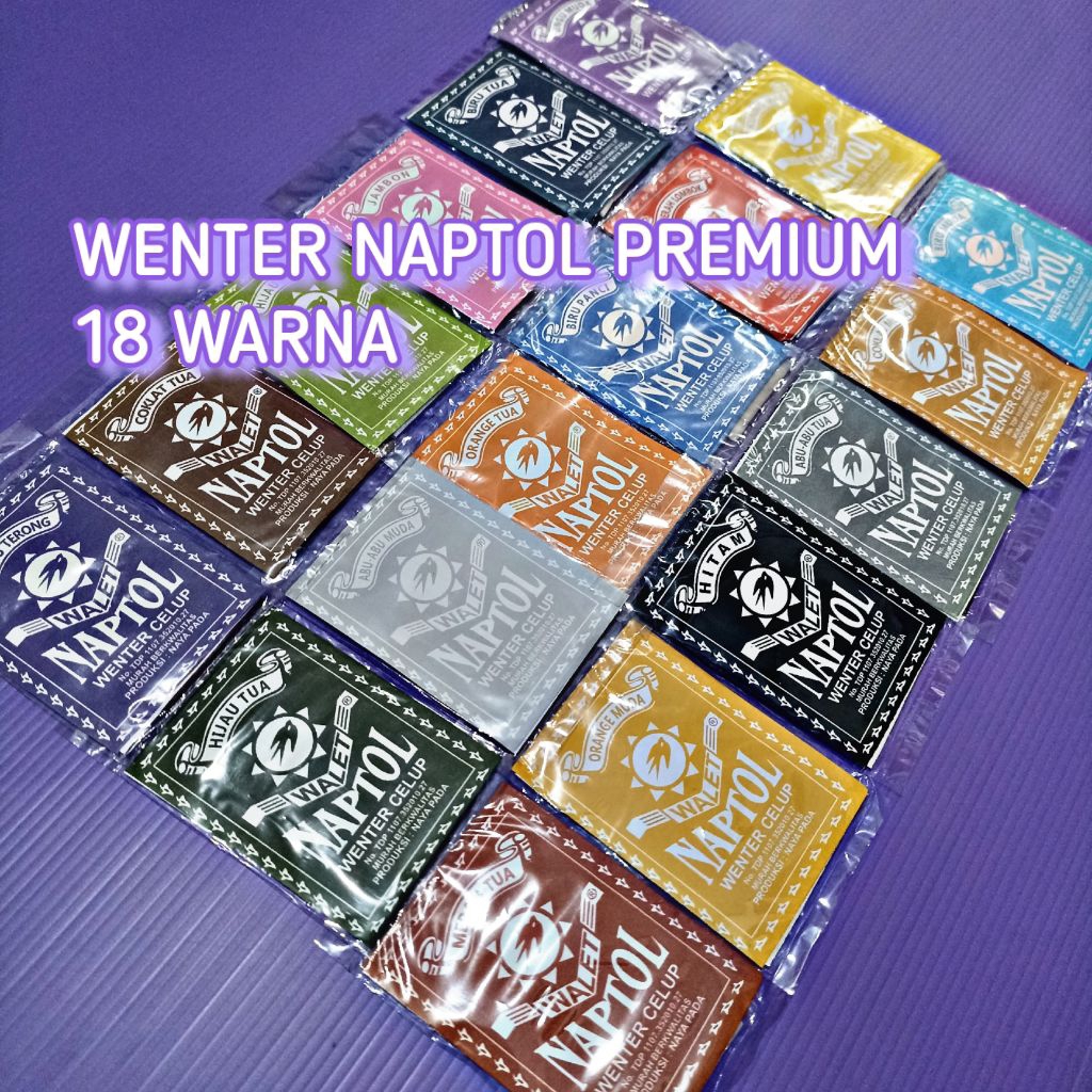 Wenter Naptol "CAP WALET" 18 Warna Wantex Wanteks Pewarna Baju Jaket Pakaian Kain Textile Tekstil Su