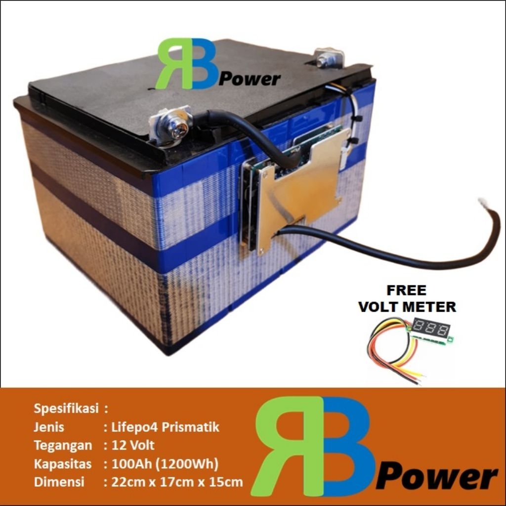 Battery Baterai Lifepo4 12V 100Ah untuk PLTS UPS server