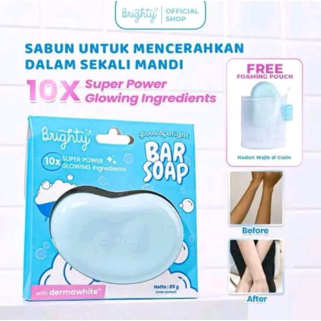 [READY STOCK] Brighty Glow & Bright Bar Soap Sabun Mandi Pemutih Badan Sabun Pencerah