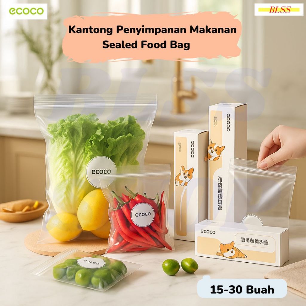 Zipper Lock Plastik - Plastik Ziplock Makanan -  Zipper Bag - Penyimpanan Makanan ECOCO Food Grade