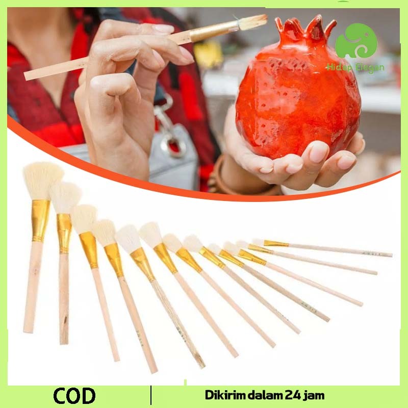 

12pcs Kuas Halus Bulu Domba Kuas Domba Kuas Kue Kering Kuas Kue Kuas Roti Kuas Loyang Gagang Kayu Pastry Cooking Brush Import