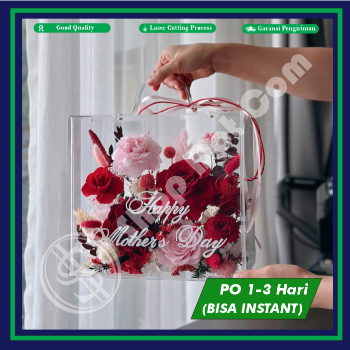 

Acrylic / Akrilik Tas Box Bening (40cm x 10cm x 35cm)
