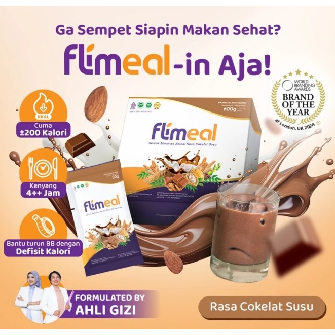

[Click.Shop] FLIMEAL (Meal Replacement) - 1 Box (isi 12 sachet)
