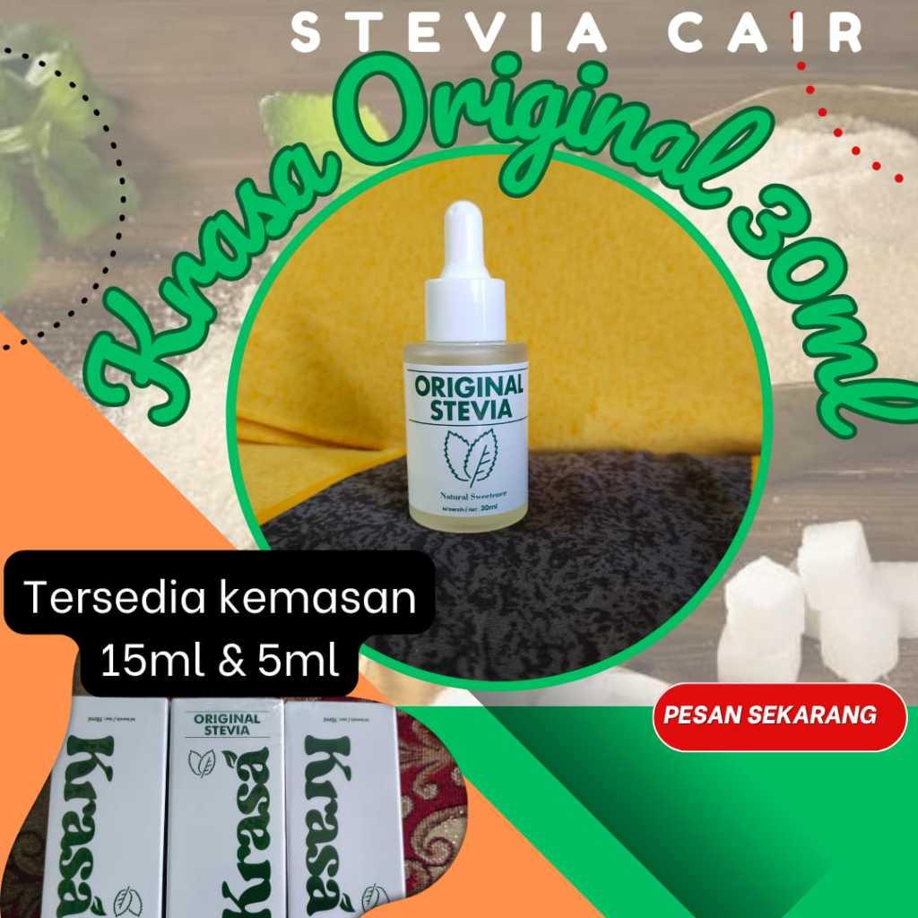 

Pemanis Alami Stevia KRASA Original 30ML | Pemanis Pengganti Gula Stevia Nol Kalori