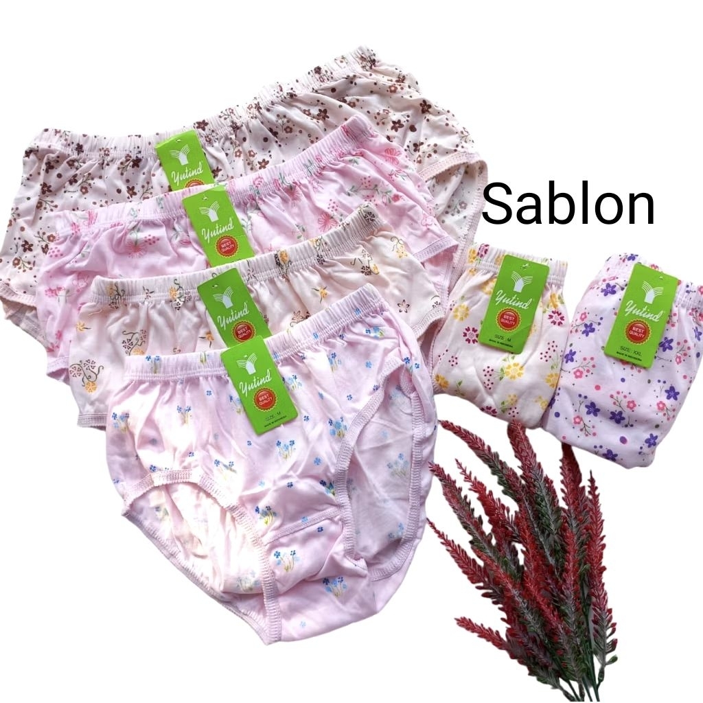 1Lusin CD Wanita Yutind Sablon Bordir / Celana Dalam Wanita Yutind Sablon Bordir Lusinan / Cd Cewek 