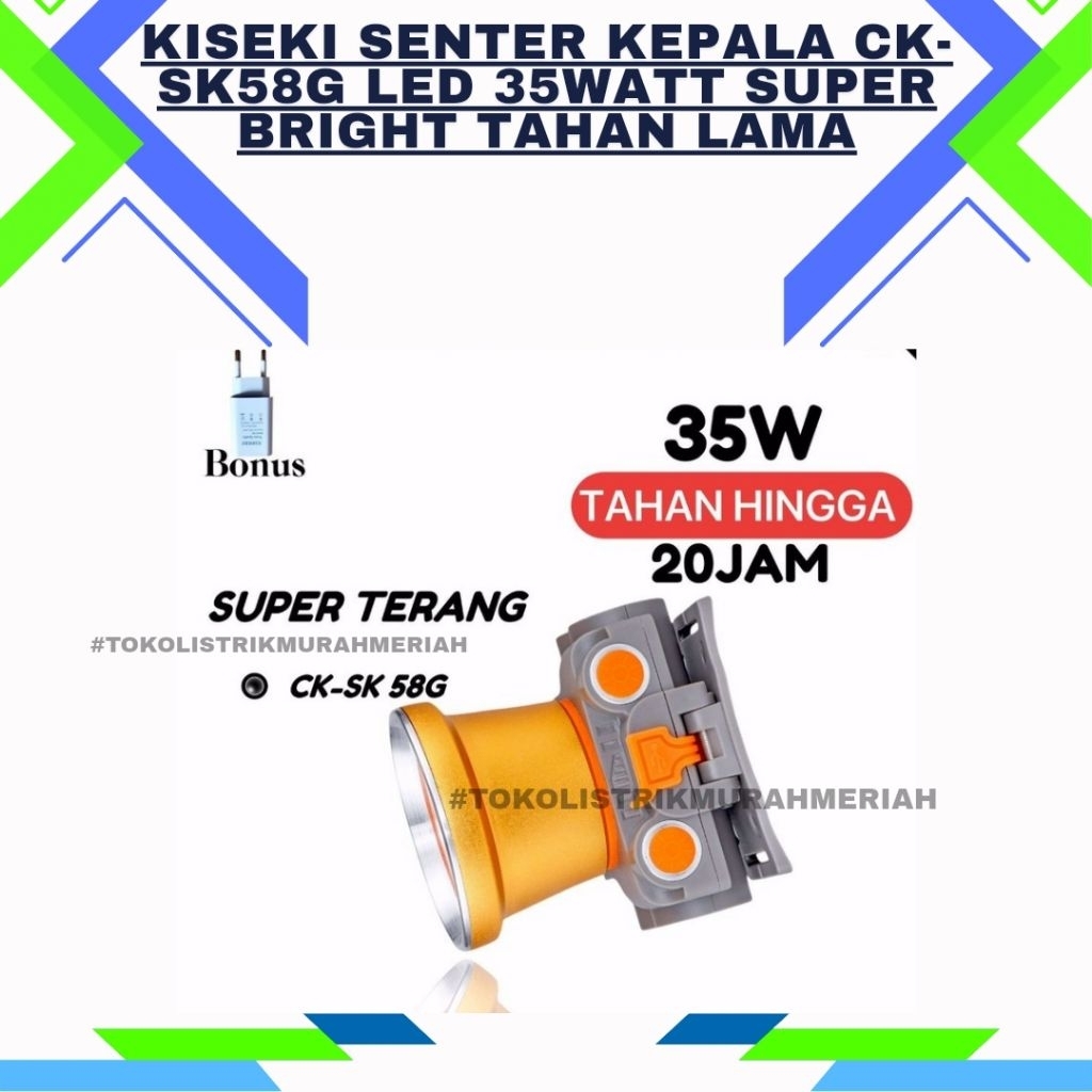 Senter Kepala Kiseki CK SK58G Cahaya Putih