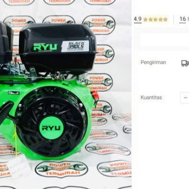 

Engine RYU BLACK 390LS 13 Hp Bensin / Mesin Penggerak BLACK 390LS 13HP