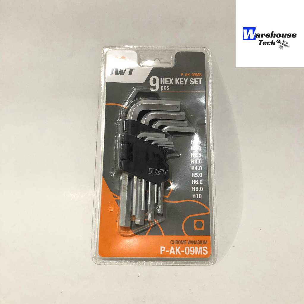 IWT Kunci L Pendek Set 9pcs Chrome Vanadium
