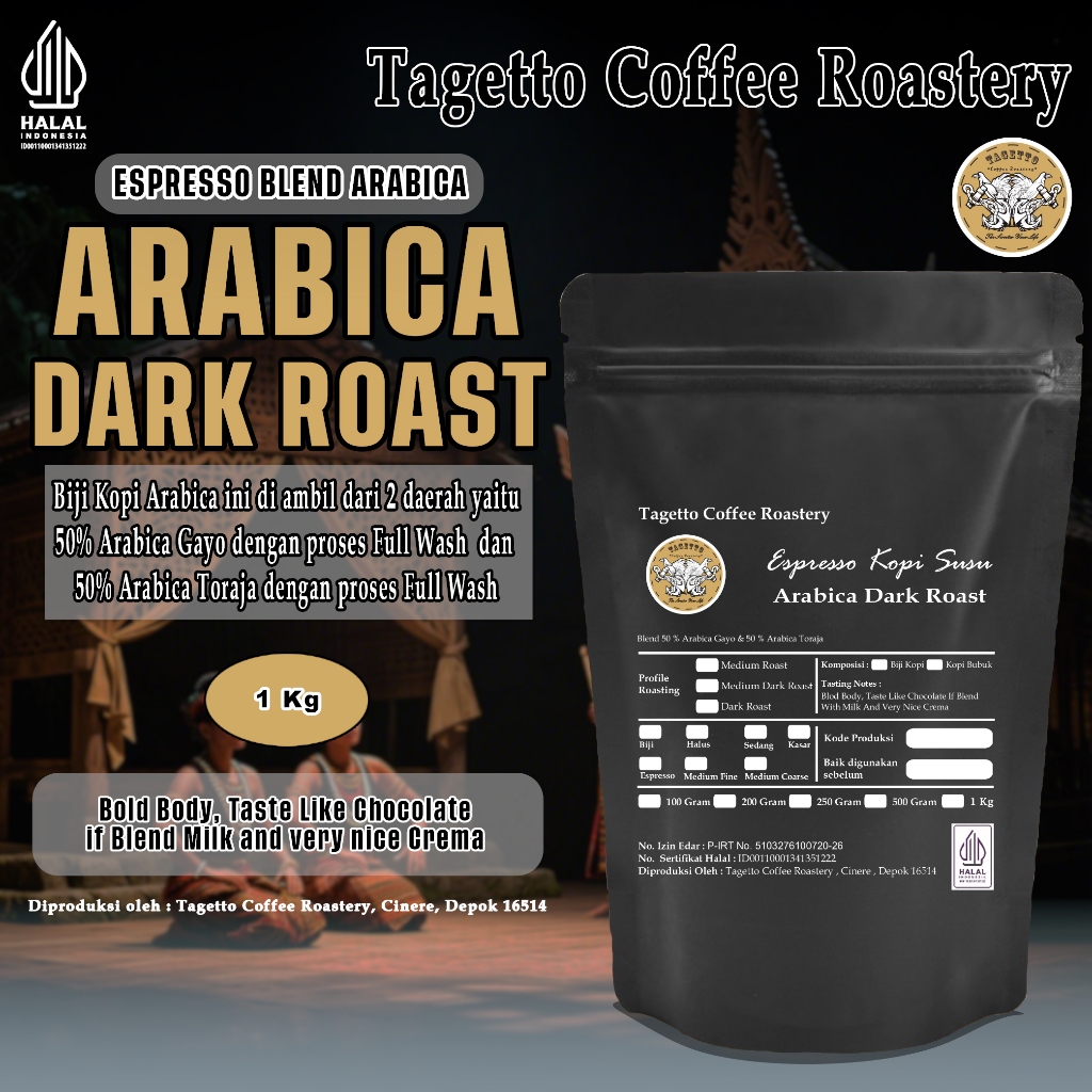 

ASLII ESPRESSO KOPI SUSU ARABIKA DARK ROAST 1KG