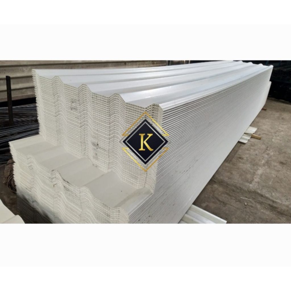 ATAP UPVC THERMOGUARD 87 CM X 11 MM DOUBLE LAYER TWINWALL 2 LAYER WARNA PUTIH ABU ABU SETARA ALDERON