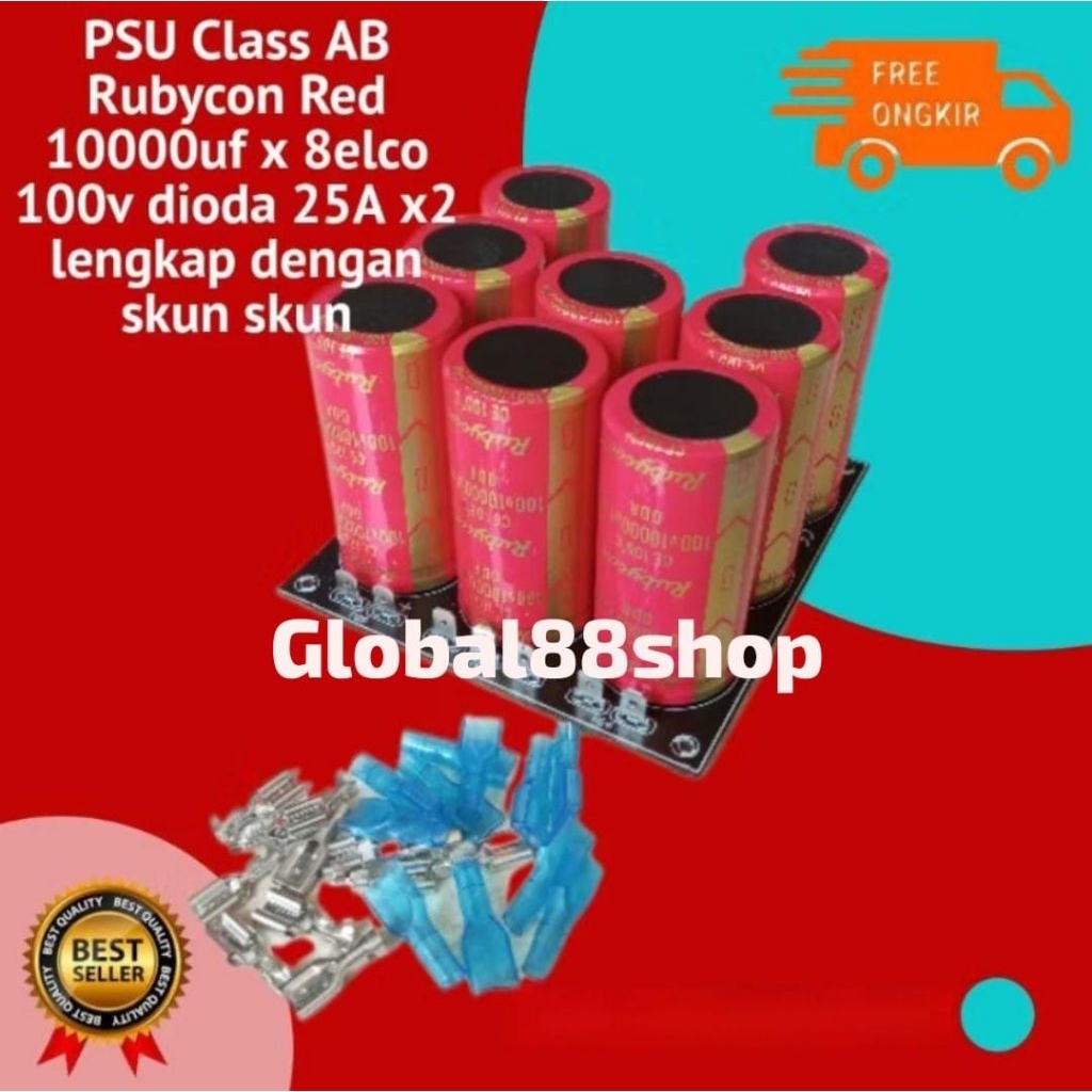 Hrg 1 blok PSU 8 ELCO 10000uf80v 10000mk80v 10000mikro 10.000uf 80v 10000uf 10000mk POWER SUPPLY SUP