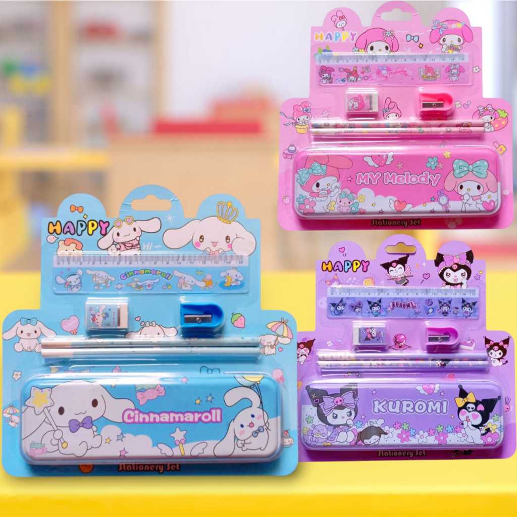 

Stationary Set 6in1 Karakter Kuromi / Set Alat Tulis Anak Kartun 10in1