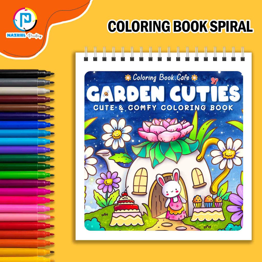 

Garden Cuties 32 Page Coloring Book Buku Mewarnai Spiral