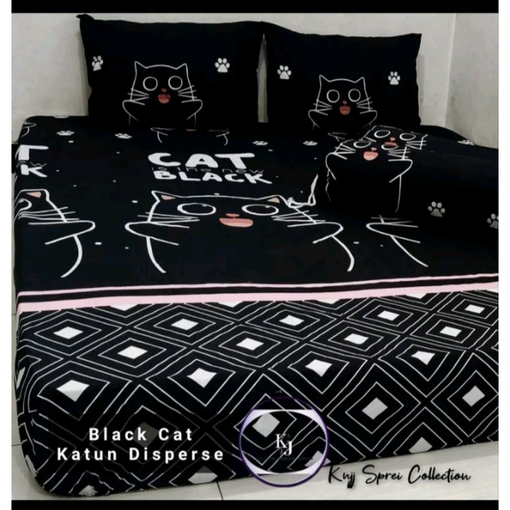 sprei kucing hitam