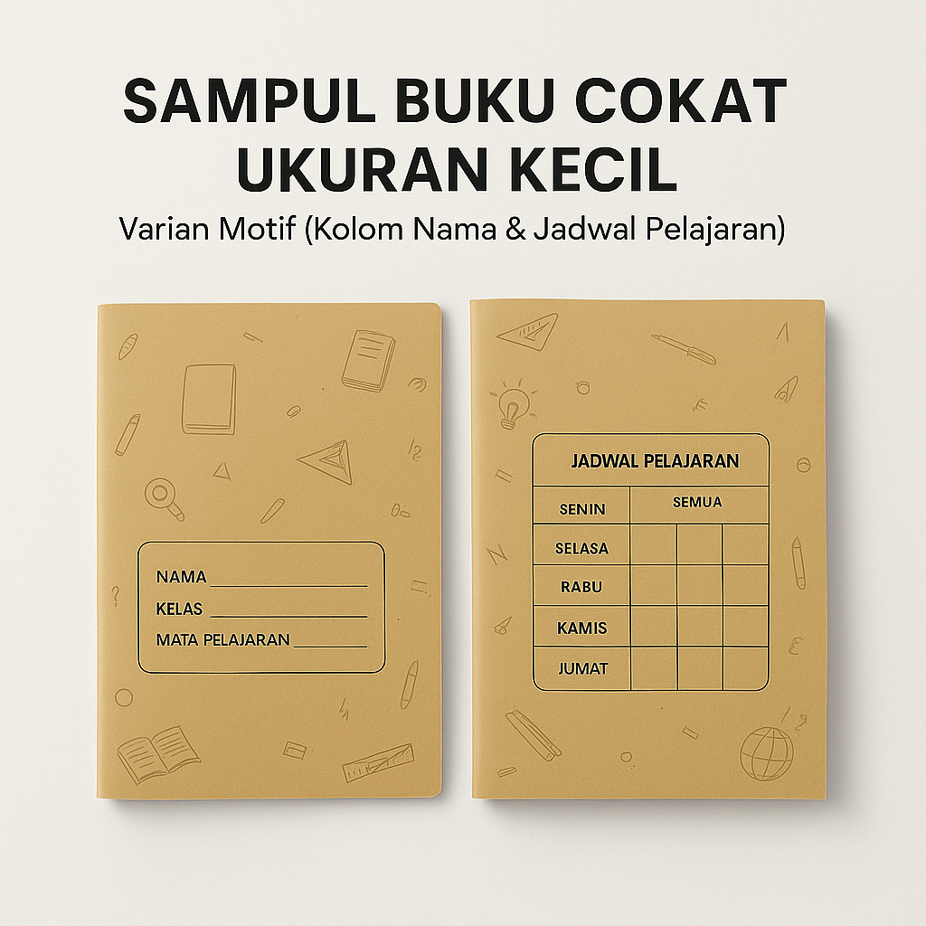 

Sampul Buku Tulis Kertas Coklat Nama Ukuran KWARTO 1 Pack isi 10 Pcs