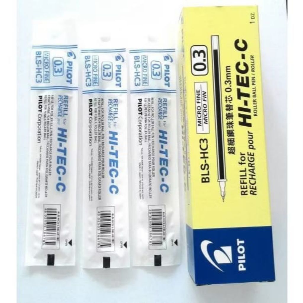 

(REFILL PAK ISI 12) Isi Pulpen Hitech PILOT 0.3 / Refill Pulpen Hi-Tec-C Pilot / Bolpoin Hitech Isi 12 Pcs
