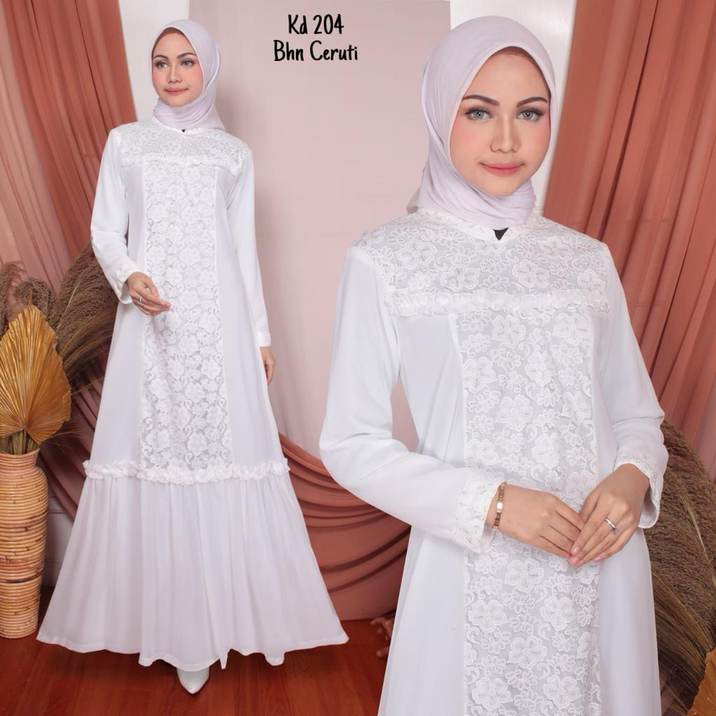 Gamis Putih Arya Brokat (204) Simple Baju Muslim