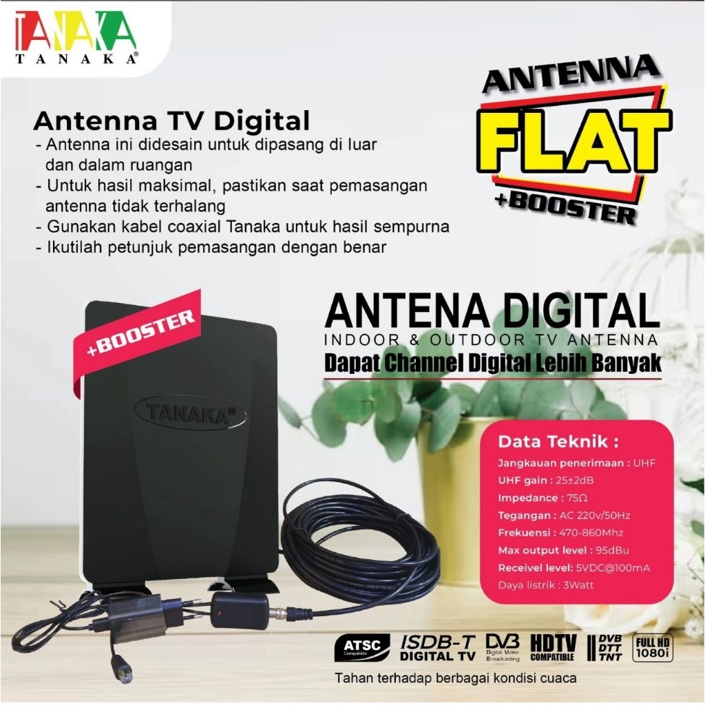 antena tv digital indoor tanaka 2503 full HD 1080 booster