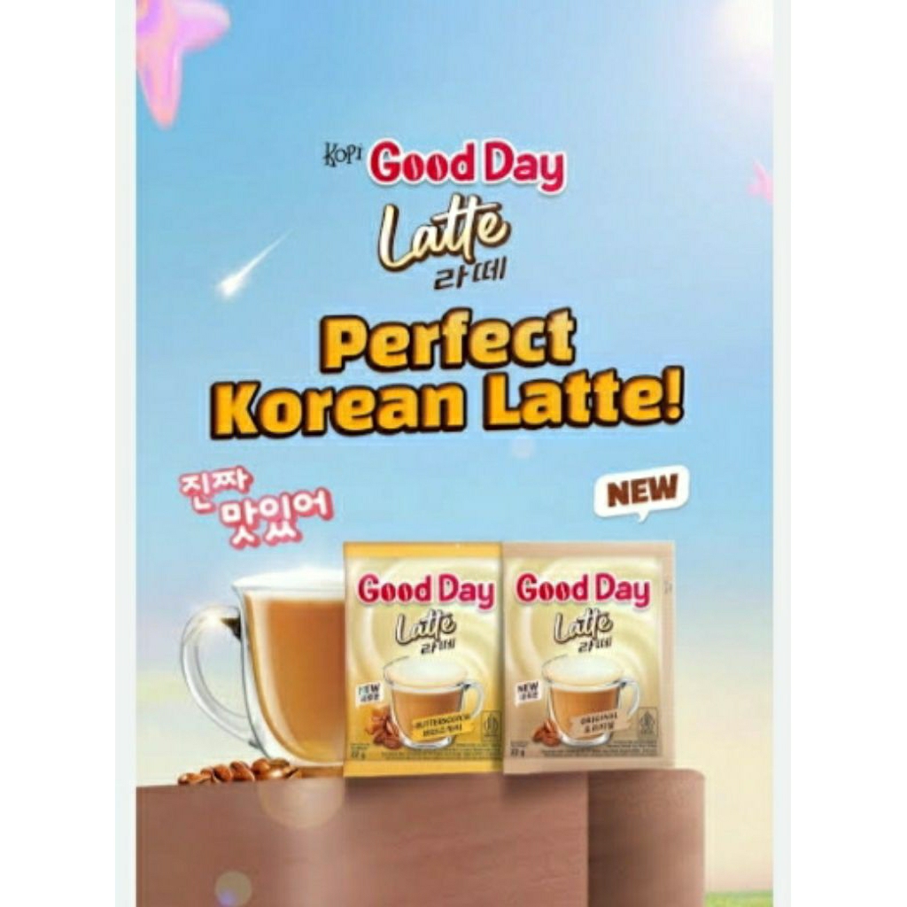 

Good Day Kòrea Latte Butterscotch Renceng isi 10pcs