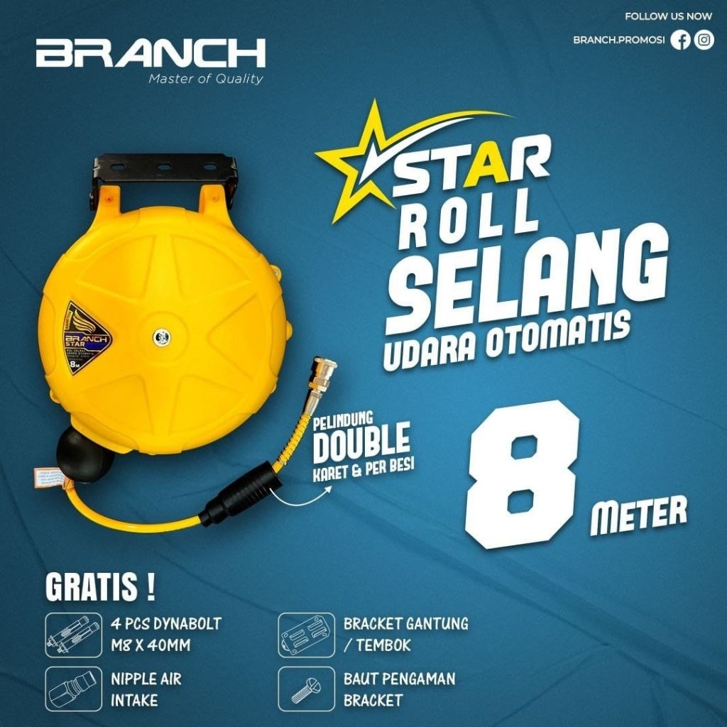 Gulungan Selang Angin Kompresor Branch/Selang Angin Kompresor/Selang angin Otomatis Branch