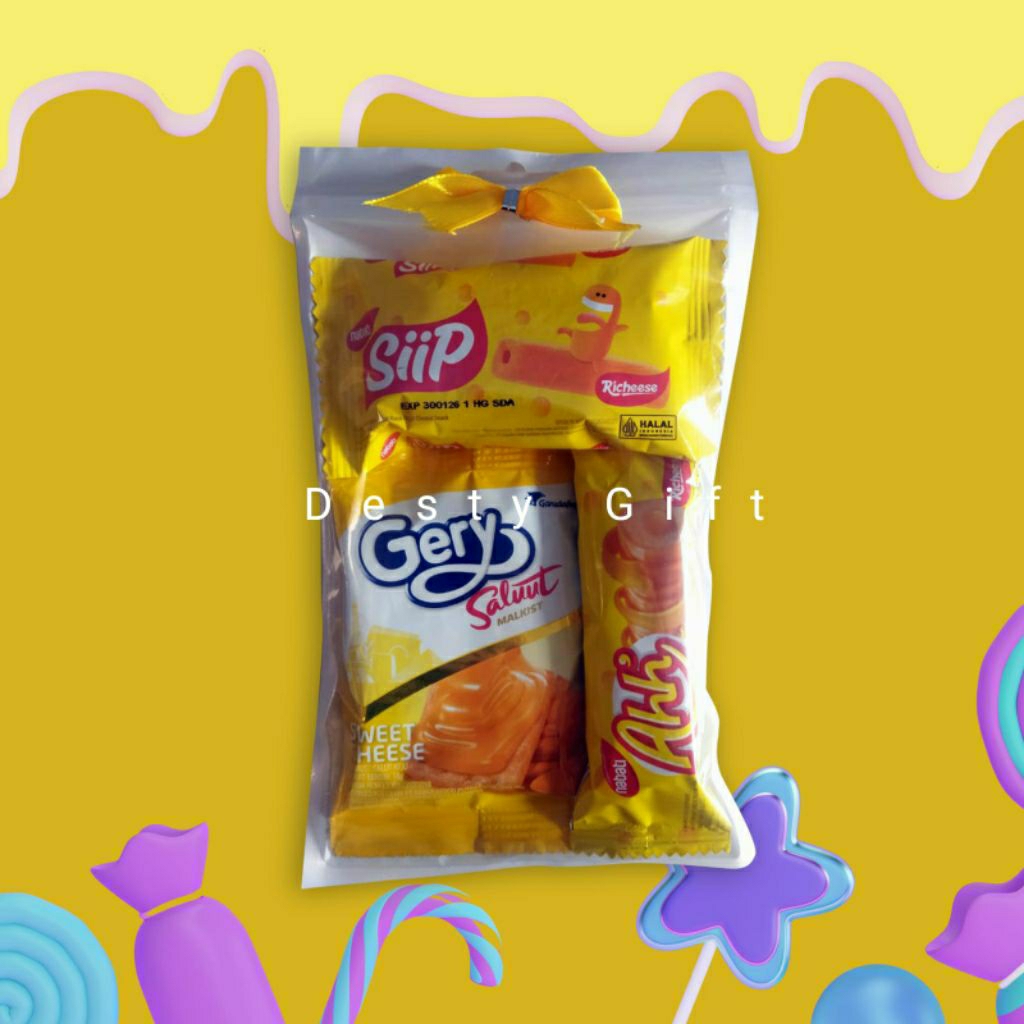 

mini gift snack/snack ultah/freebie tema kuning