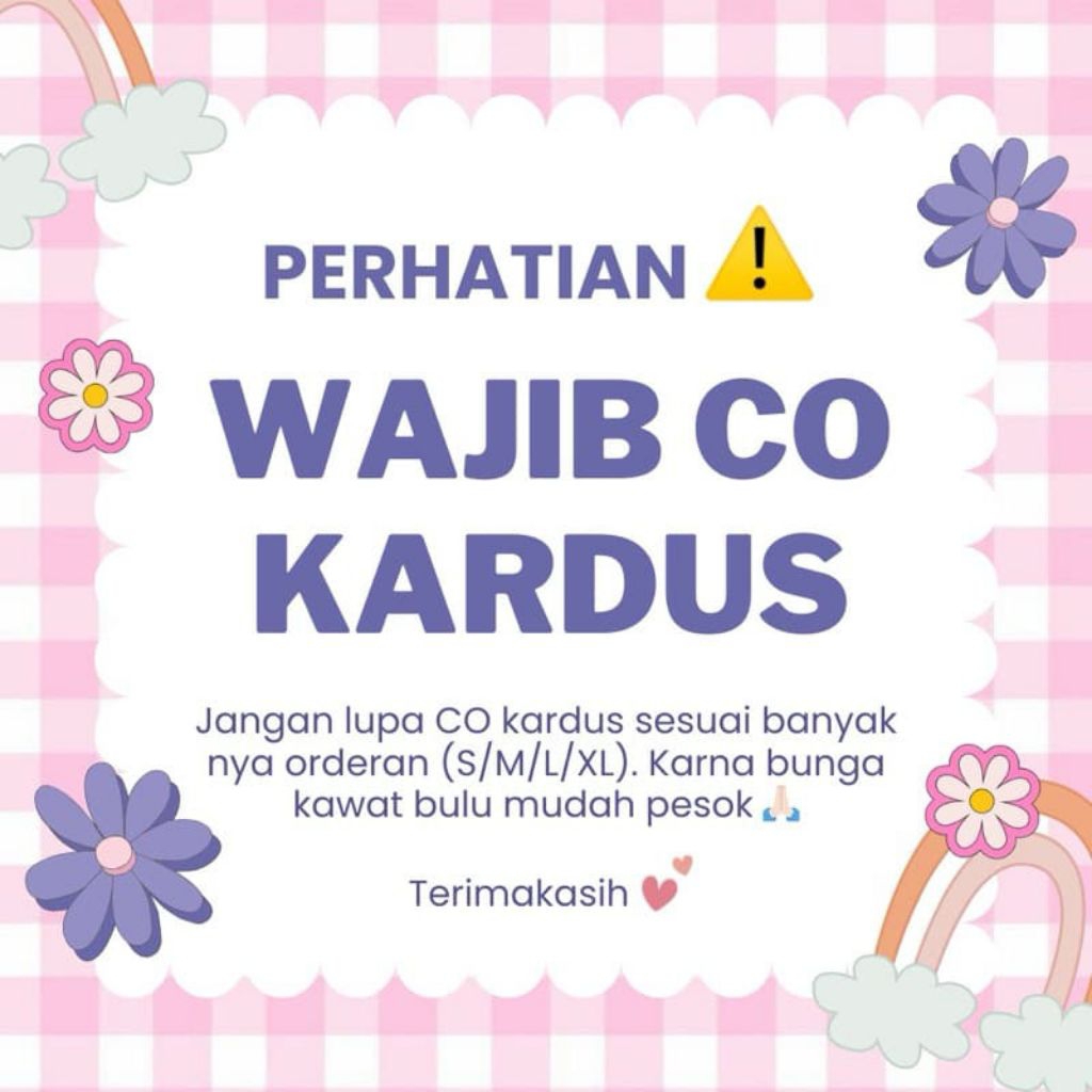 

kardus tambahan packing agar paket lebih aman