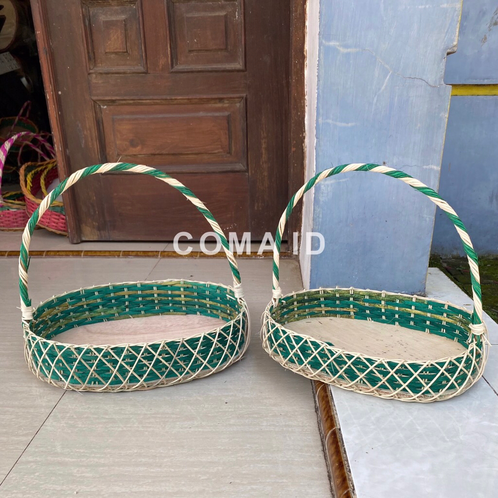 Keranjang Rotan Nanasan / Keranjang Parsel Rotan / Keranjang Seserahan Rotan (1set isi 2pcs)