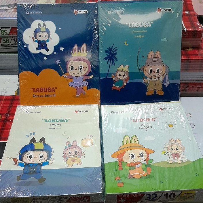 

1 pak isi 10 Buku tulis 32 lembar motif labubu dari alfa/new star