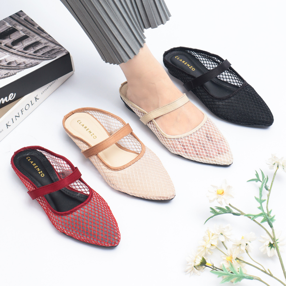 Clarenzo Sandal Wanita Slip On Jaring DM 16