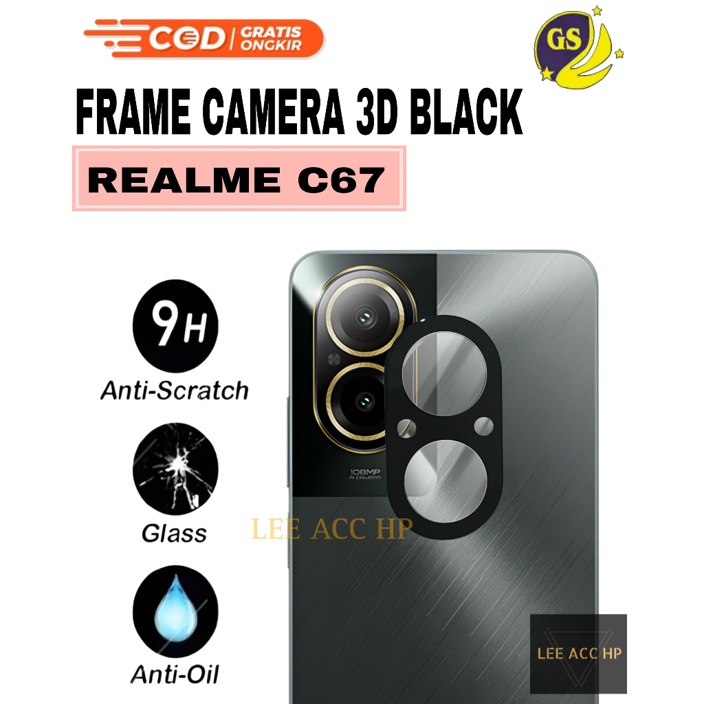FRAME CAMERA 3D BLACK UNTUK REALME C30 / C30s / REALME C31 / REALME C33 / REALME C35 / REALME C51 / 