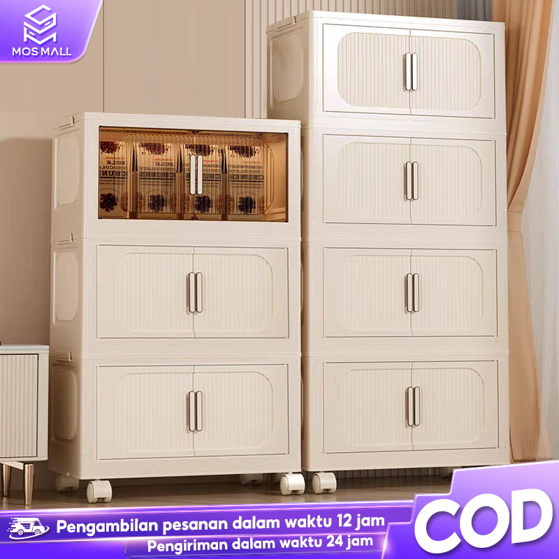 Kabinet Lemari Plastik Berkapasitas Besar/Tidak Perlu Instalasi Lemari Makanan Minimalis Modern/Rak 