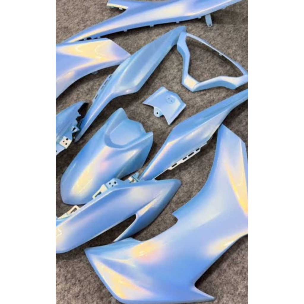 cat pu dolpin blu gold metalic cat custom automotif motor mobil