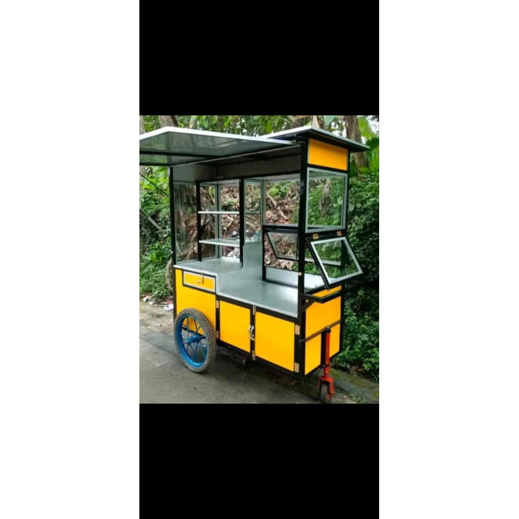 gerobak roti bakar, grobak steak, gerobak kebab, gerobak bakso, gerobak siomay, gerobak martabak, ge