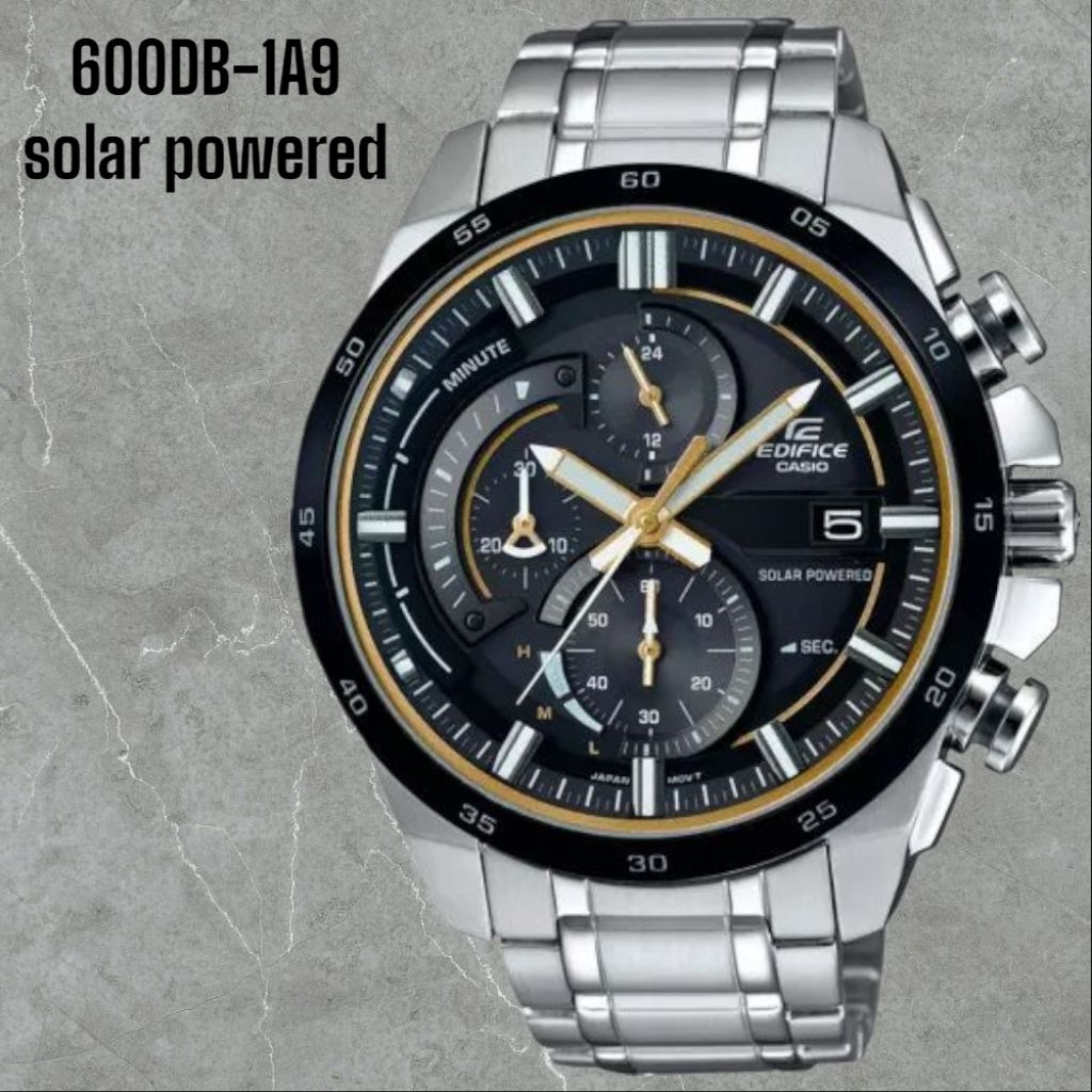 Jam Tangan Pria Merk Edifice Solar Powered Tipe : EQS-600