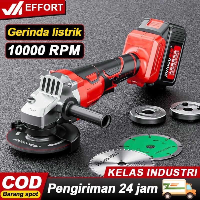 KS Effort Gerinda Tangan Baterai cordless 10000RPM Mesin gerinda listrik 21V Makita baterai