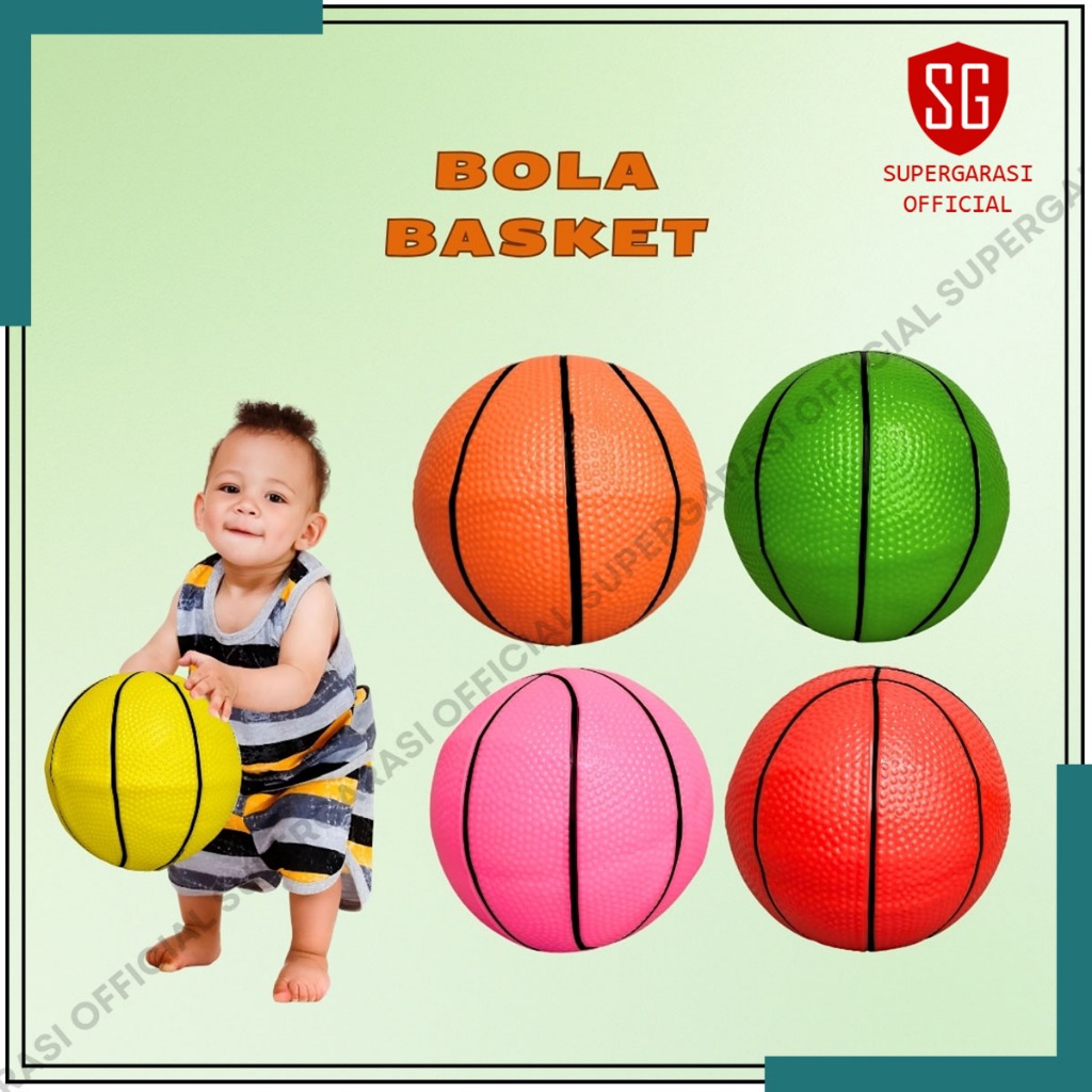 Mainan Bola Basket Anak Karet random ukuran kecil