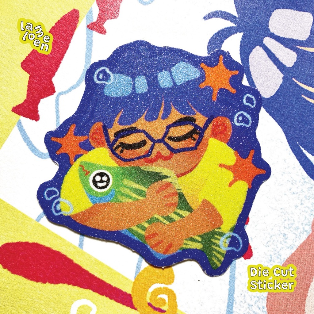 

Lameloen's Fish Tank Friends - Fish Hug Diecut Sticker