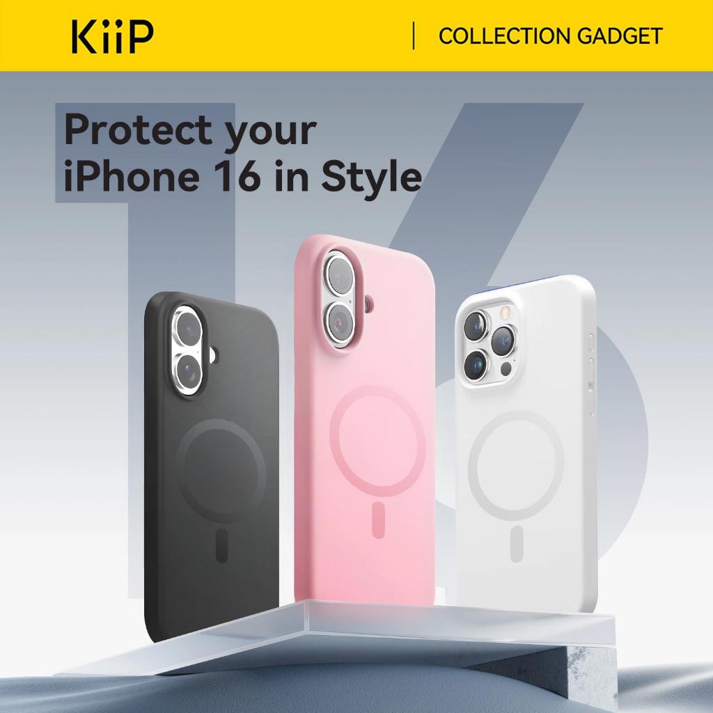 Kiip Wireless Case Iphone 16 Series Casing Magnetic Wireless Magsafe Silikon Handphone Premium