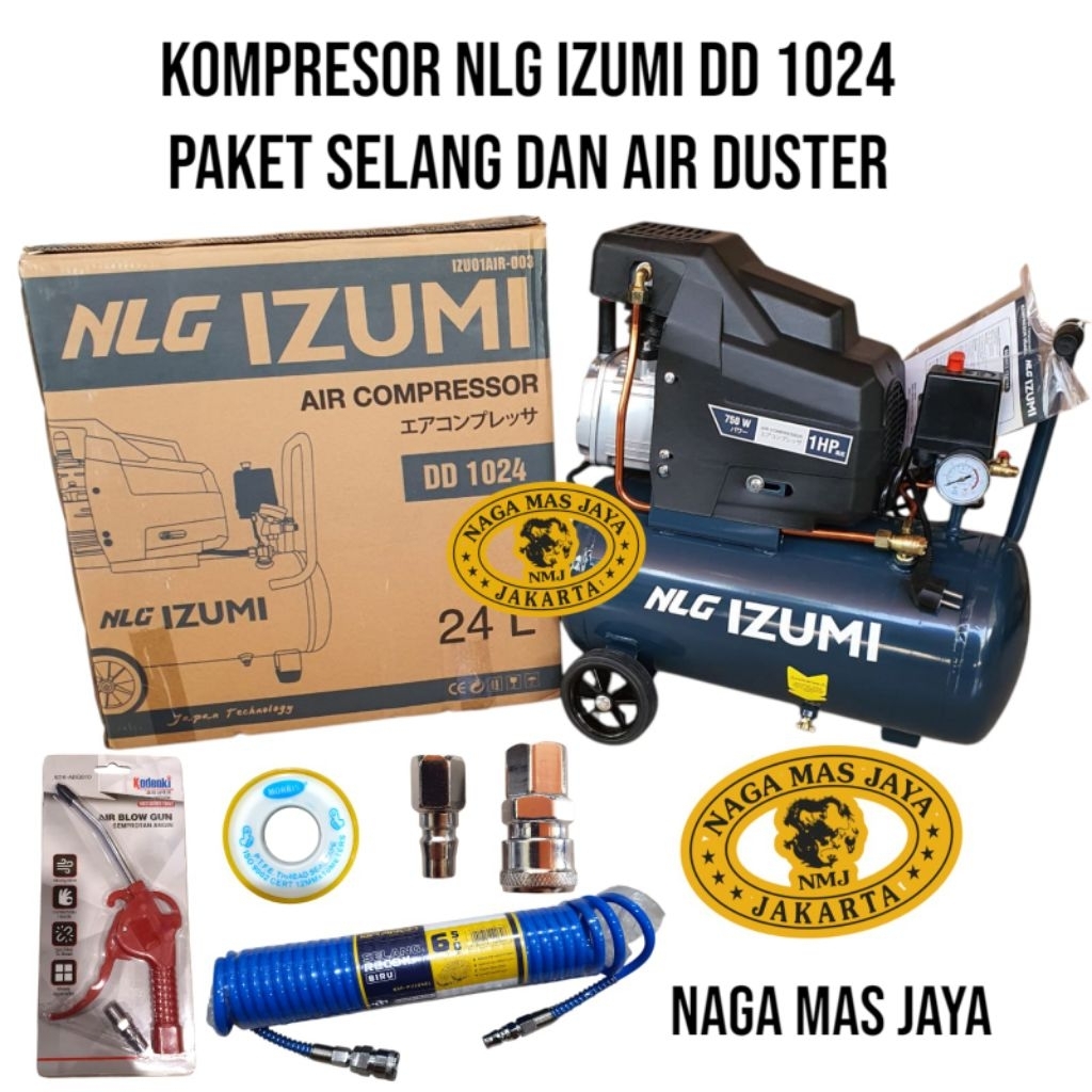 MESIN KOMPRESOR ANGIN IZUMI DD1024 / AIR COMPRESSOR 1HP IZUMI DD 1024 DIRECT / KOMPRESOR LISTRIK 1HP