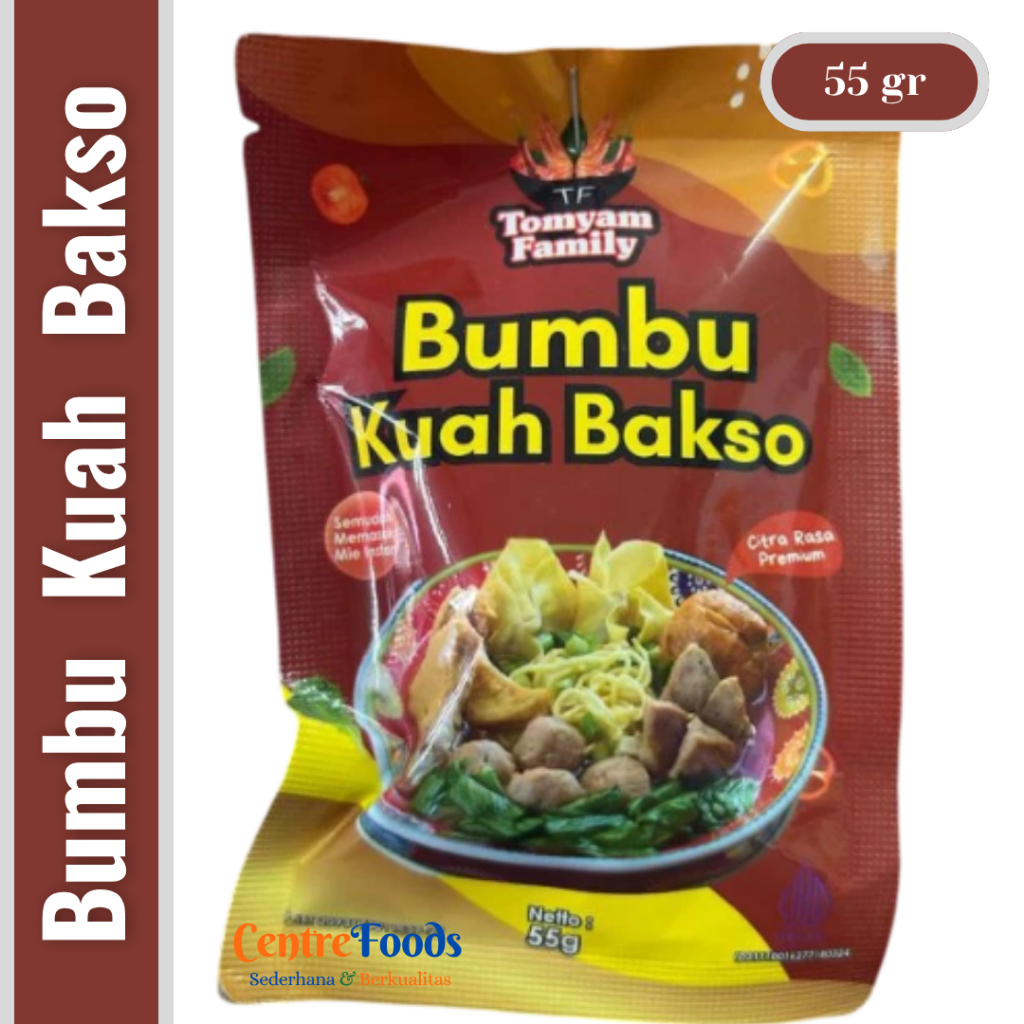 

Bumbu Kuah Bakso - TOMYAM FAMILY | 55gr [ Harga Per BKS ]