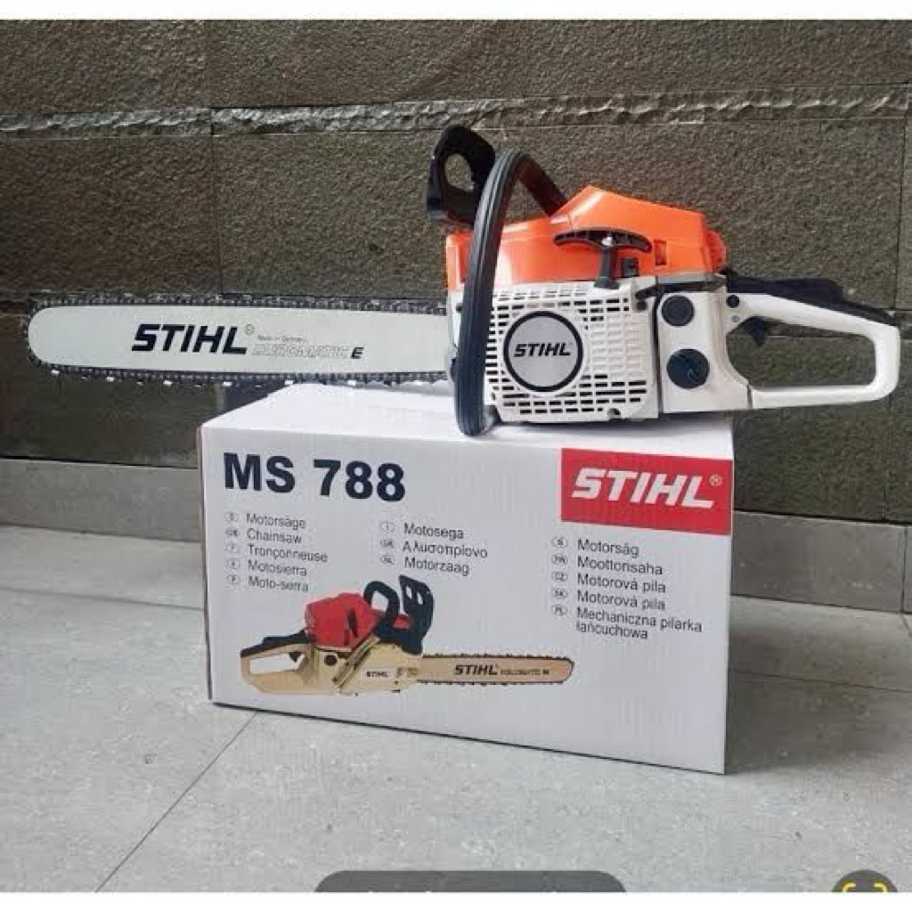 Gergaji Mesin Potong CHAINSAW STIHL MS 788 Fullset Lengkap BAR LASER 24 Inch dan RANTAI