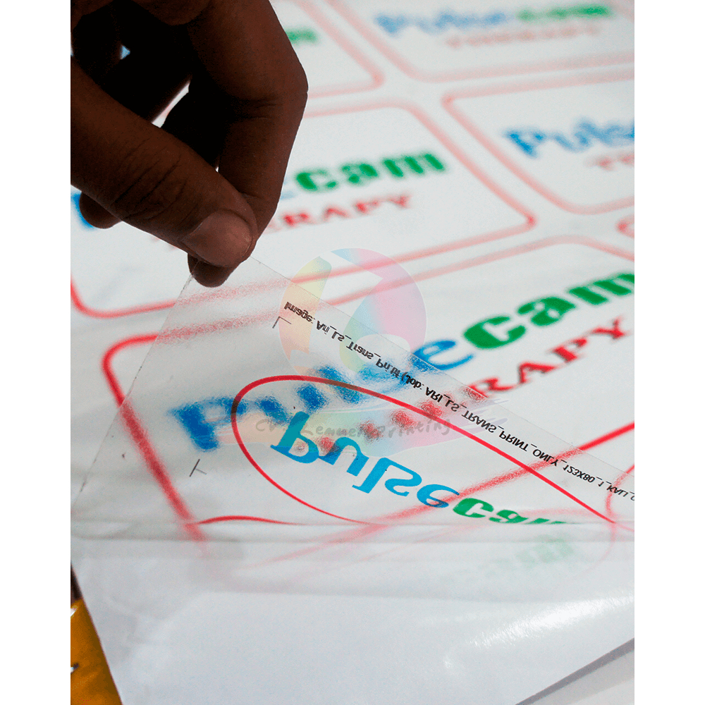 

Cetak Sticker Vinyl Transparant Ukuran 5 x 5 cm | Potong Pola Setengah Putus dan Putus | MURAH